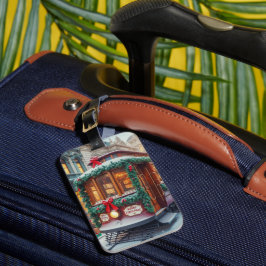 Weihnachts-Streetcar im Schnee Gepäckanhänger