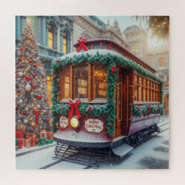 Weihnachts-Streetcar im Schnee Puzzle