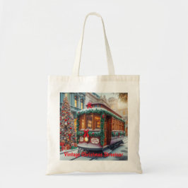 Weihnachts-Streetcar im Schnee Tragetasche