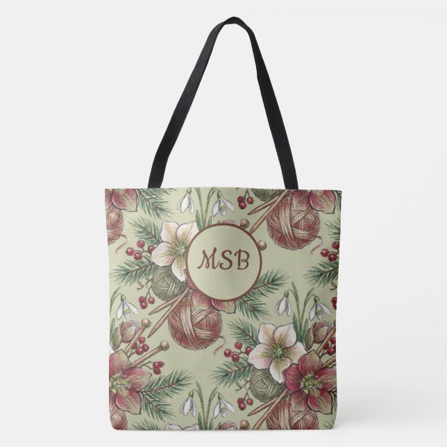 Weihnachts-Strickhandwerk-Tasche (Vorderseite)