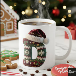 Weihnachts-Strickpullover Buchstabe D Weihnachtsma Kaffeetasse