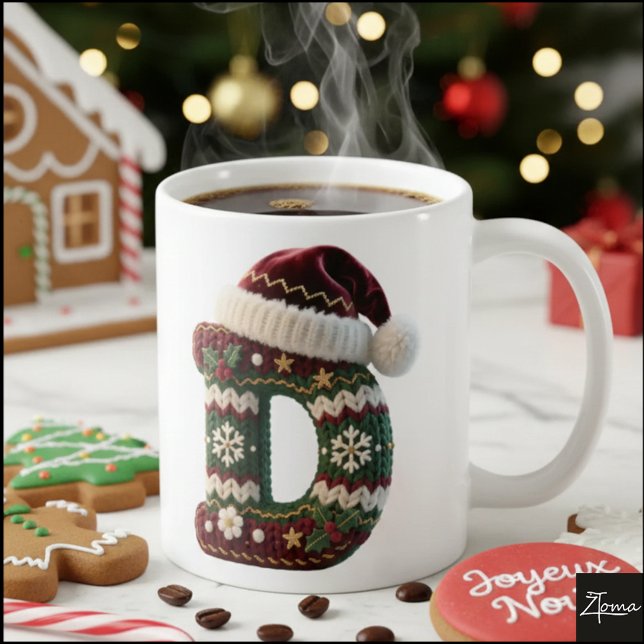 Weihnachts-Strickpullover Buchstabe D Weihnachtsma Kaffeetasse (Von Creator hochgeladen)