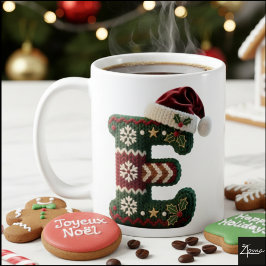 Weihnachts-Strickpullover Buchstabe E Weihnachtsma Kaffeetasse