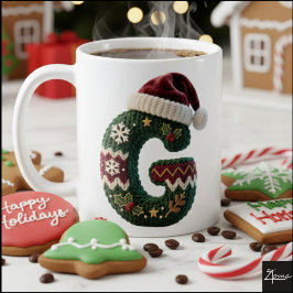 Weihnachts-Strickpullover Buchstabe G Weihnachtsma Kaffeetasse