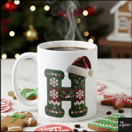 Weihnachts-Strickpullover Buchstabe H Weihnachtsma Kaffeetasse