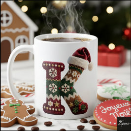Weihnachts-Strickpullover Buchstabe K Weihnachtsma Kaffeetasse