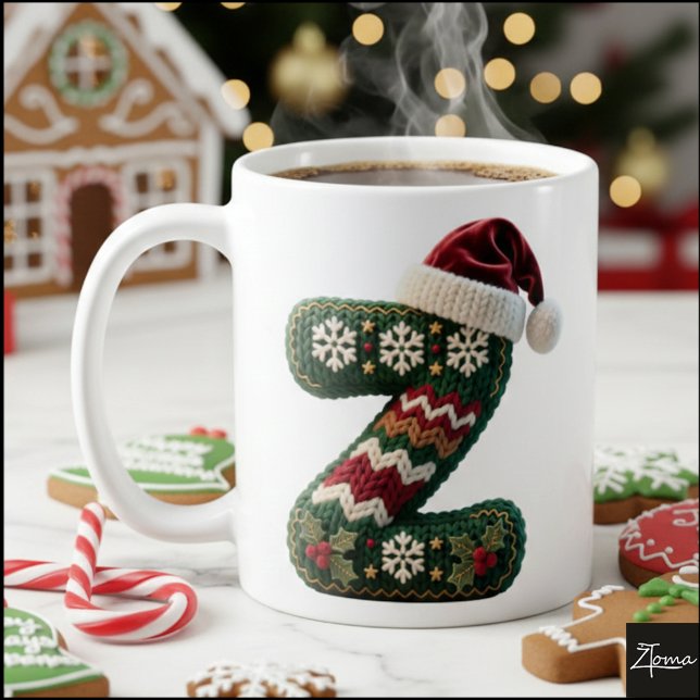 Weihnachts-Strickpullover Buchstabe Z Weihnachtsma Kaffeetasse (Von Creator hochgeladen)
