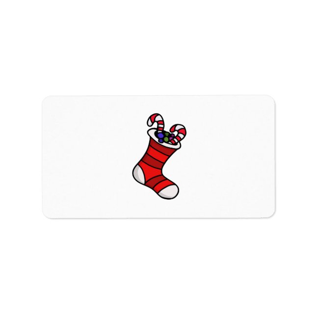 Weihnachts-Strumpf Adressaufkleber (Vorne)