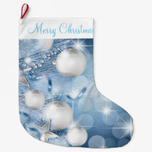 Weihnachts-Strumpf/Blaue Ornamente