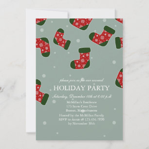 Weihnachts-Strumpf - Blue Holiday Party Einladung