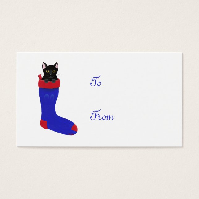 Weihnachts-Strumpf-Chat, Geschenkartikel, Visitenk (Vorderseite)