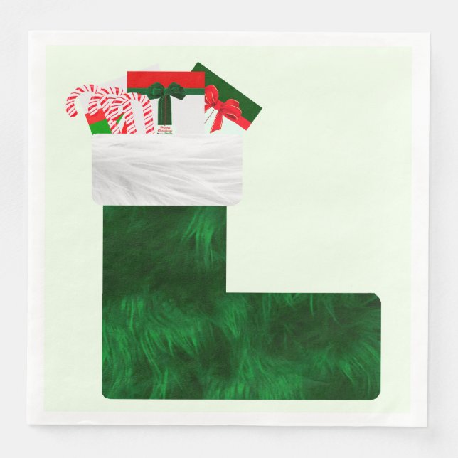 Weihnachts-Strumpf-Dinner Napkins Serviette (Vorderseite)