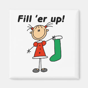 Weihnachts-Strumpf füllen 'er Up Tshirts und Gesch Magnet