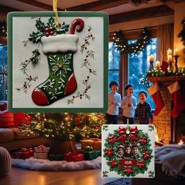 Weihnachts-Strumpf individuell anpassbar Keramikornament