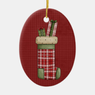 Weihnachts-Strumpf Keramik Weihnachtsschmuck