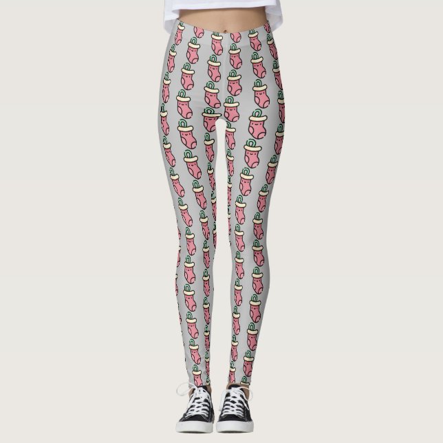 Weihnachts-Strumpf Leggings (Vorderseite)