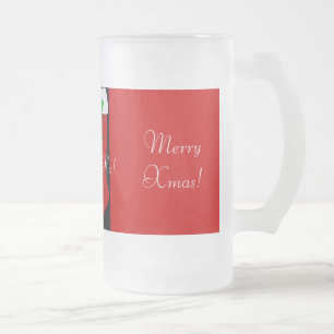 Weihnachts-Strumpf Mattglas Bierglas