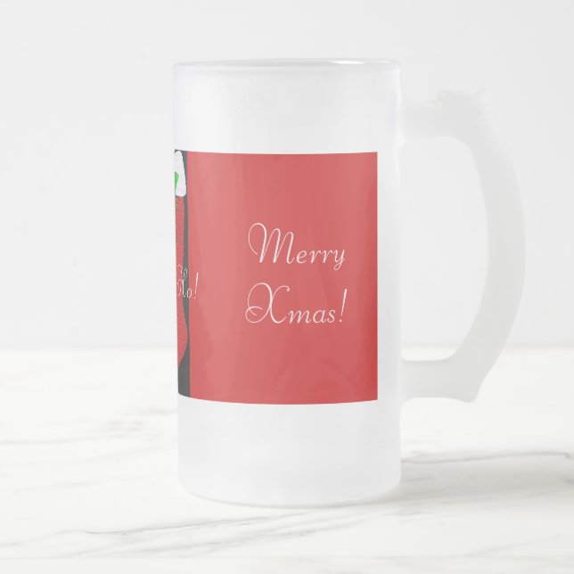 Weihnachts-Strumpf Mattglas Bierglas (Rechts)