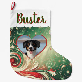 Weihnachts-Strumpf mit jedem Foto, Person oder Hau Großer Weihnachtsstrumpf