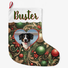Weihnachts-Strumpf mit jedem Foto, Person oder Hau Großer Weihnachtsstrumpf