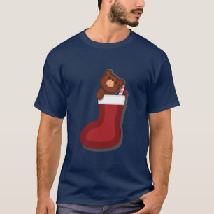Weihnachts-Strumpf mit Teddy Bear T-Shirt
