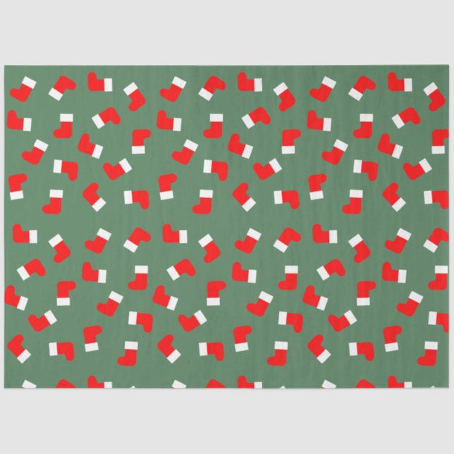 Weihnachts-Strumpf-Muster Seidenpapier (Vorderseite)