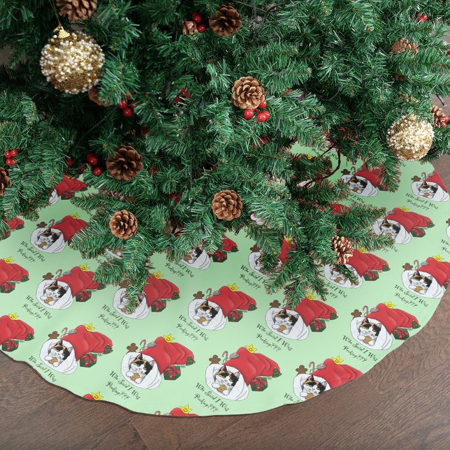 Weihnachts-Strumpf Niedlich Calico Kitten Polyester Weihnachtsbaumdecke (Von Creator hochgeladen)