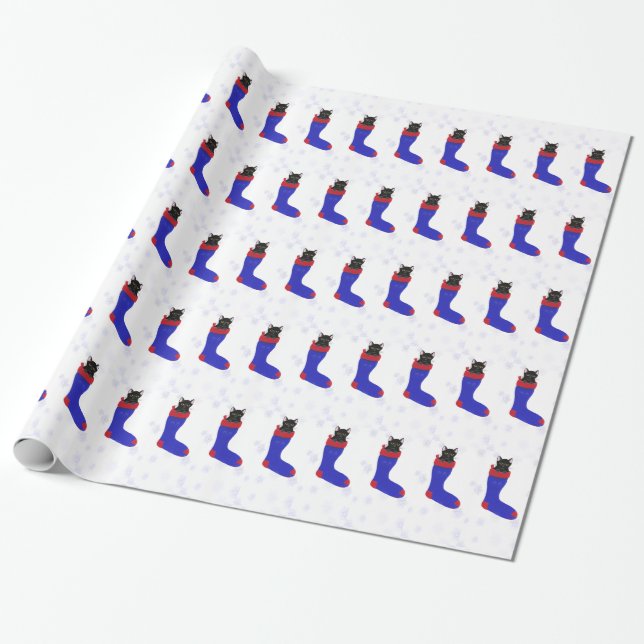 Weihnachts-Strumpf Schneeflocken Packpapier (Ungerollt)