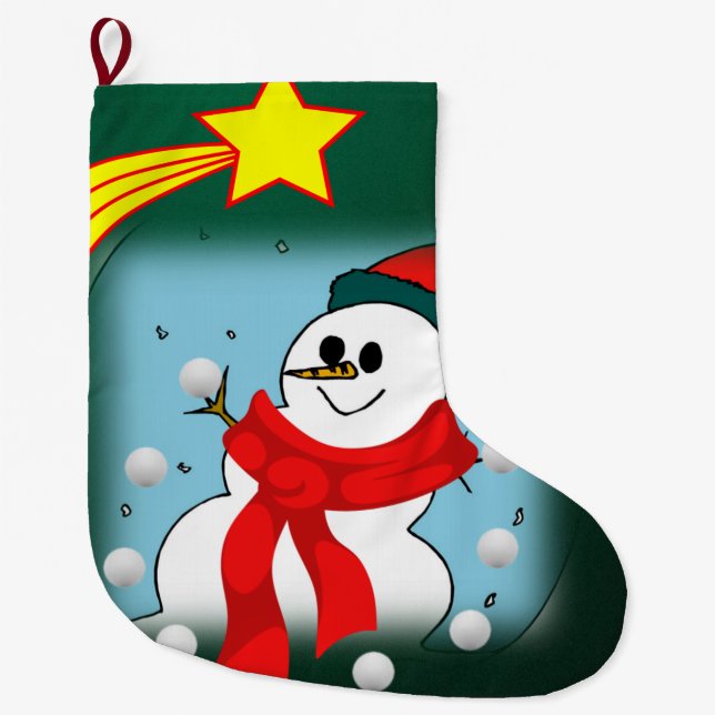 Weihnachts-Strumpf, Schneemann Großer Weihnachtsstrumpf (Vorderseite)