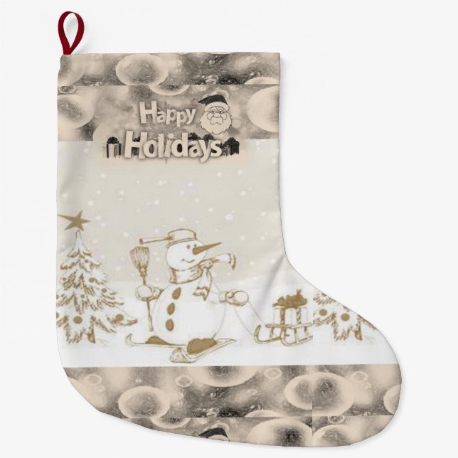 Weihnachts-Strumpf, Schneemann Großer Weihnachtsstrumpf (Vorderseite)