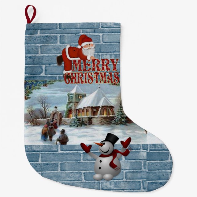 Weihnachts-Strumpf, Schneemann Großer Weihnachtsstrumpf (Vorderseite)