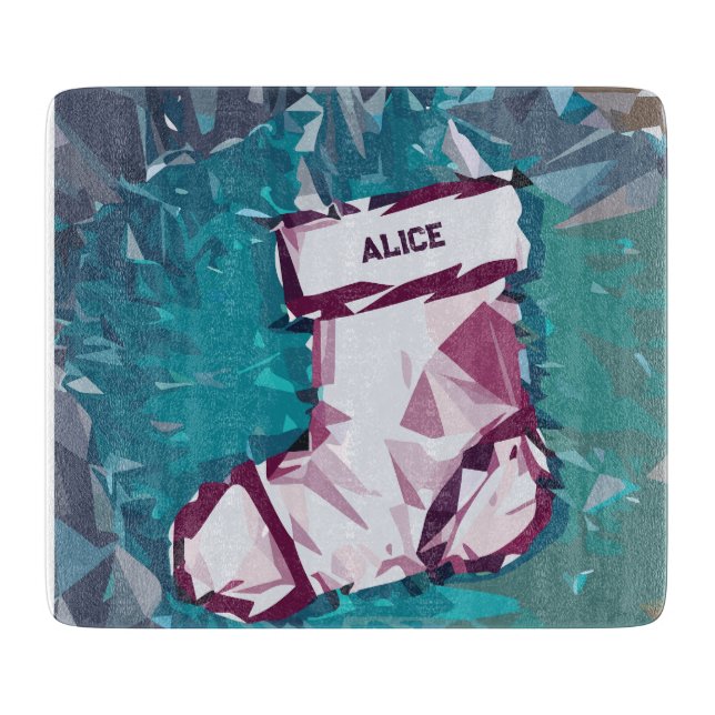 Weihnachts-Strumpf Schneidebrett (Vorderseite)