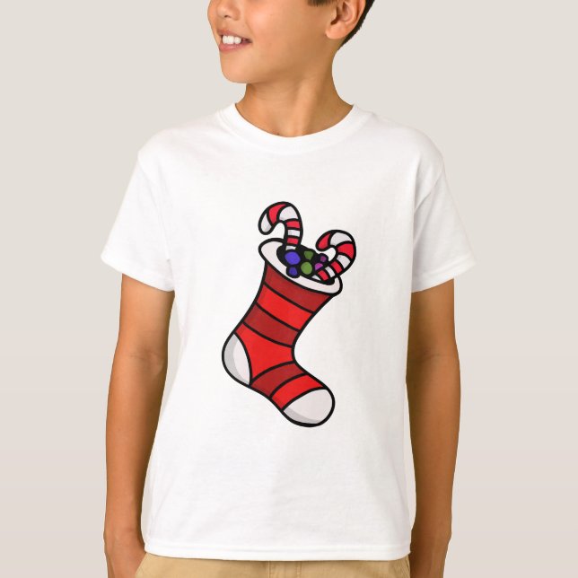 Weihnachts-Strumpf T-Shirt (Vorderseite)