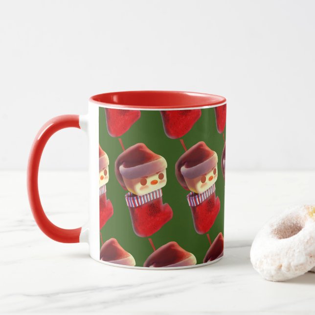 Weihnachts-Strumpf Tasse (Mit Donut)