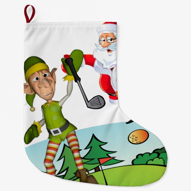 Weihnachts-Strumpf, Weihnachts-Elf Golf Großer Weihnachtsstrumpf (Vorderseite)