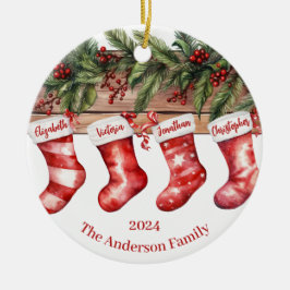 Weihnachts-Strümpfe Foto Keramik Ornament