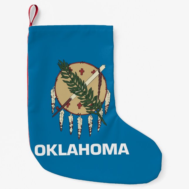 Weihnachts-Strümpfe mit der Fahne von Oklahoma Kleiner Weihnachtsstrumpf (Vorderseite)