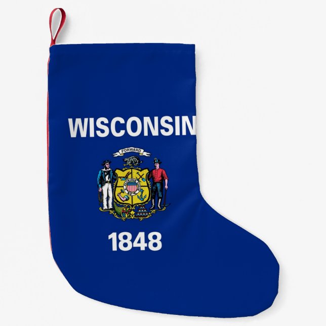 Weihnachts-Strümpfe mit der Fahne von Wisconsin Kleiner Weihnachtsstrumpf (Vorderseite)