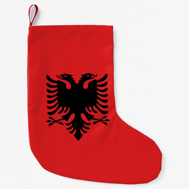 Weihnachts-Strümpfe mit der Flagge Albaniens Kleiner Weihnachtsstrumpf (Vorderseite)