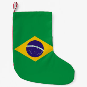Weihnachts-Strümpfe mit der Flagge Brasiliens Kleiner Weihnachtsstrumpf