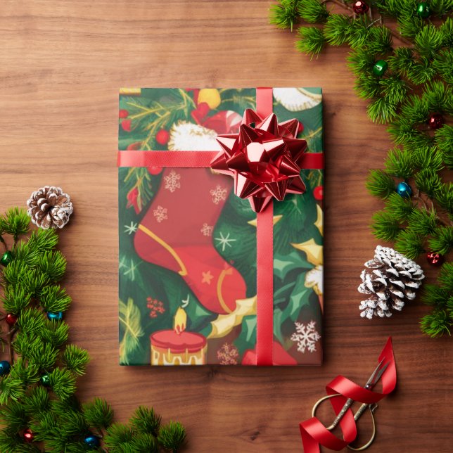 Weihnachts-Strümpfe-Muster Geschenkpapier (Feiertagsgeschenk)