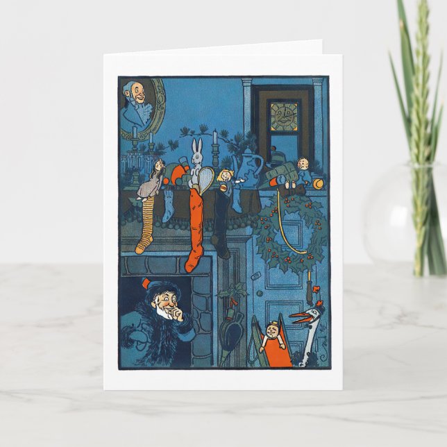 Weihnachts-Strümpfe Retro Vintag Urlaub Feiertagskarte (Vorderseite)