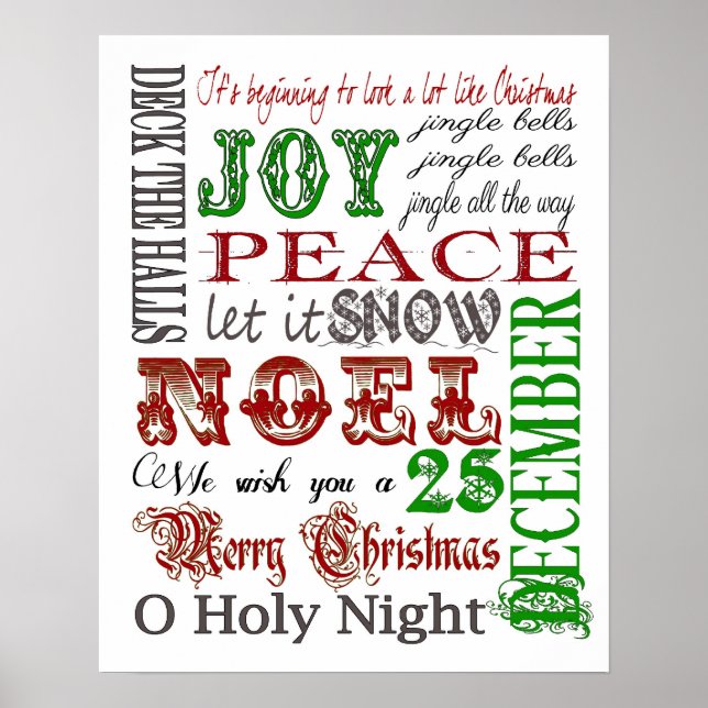 Weihnachts Subway Art Poster (Vorne)