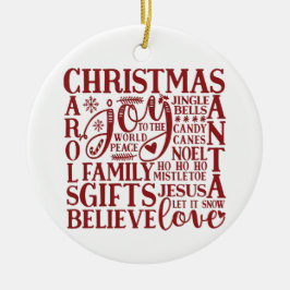 Weihnachts-Subway-Art | Spaß Einfach Minimalistisc Keramik Ornament