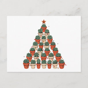 Weihnachts-Sukkulenten-Kaktus-Baumform-Xmas-Lichte Feiertagspostkarte