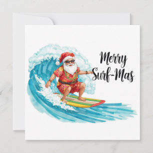 Weihnachts-Surfen in Hawaii Tropischer Weihnachtsm Feiertagskarte