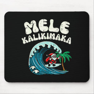 Weihnachts-Surfing-Santa Mele Kalikimaka Xmas Männ Mousepad