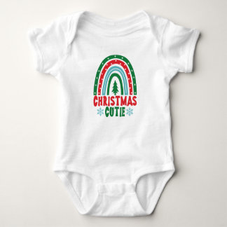 Weihnachts-Süsse Baby Bodysuit Festlicher Regenbog Strampler