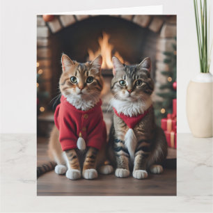 WEIHNACHTS-SÜSSE-KATZE-Grußkarte Karte