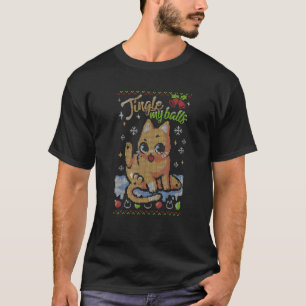 Weihnachts Süße Katze Klingel Bälle T-Shirt
